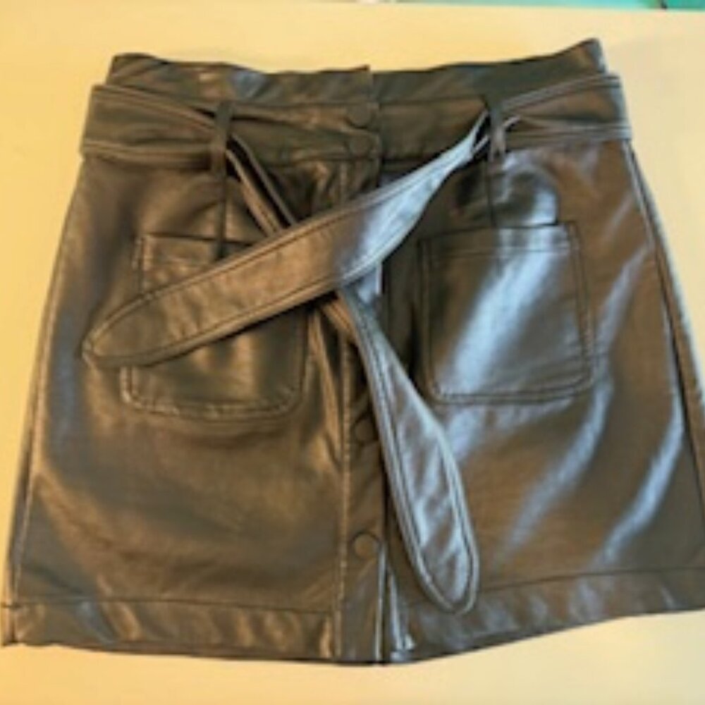 Women's Black Leather Skirt Size Medium
